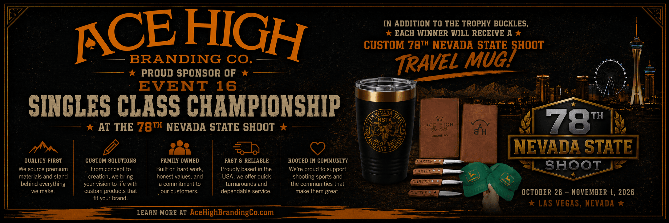 Ace High Branding Co. — Event Presenting sponsor of the 78th Nevada State Shoot